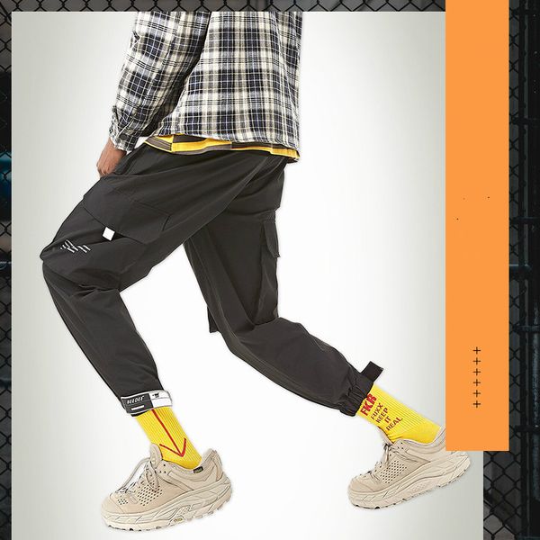 autumn new tide brand pocket cargo pants male drawstring beam pants men's small feet casual trousers, Black
autumn new tide brand pocket cargo pants male drawstring beam pants men's small feet casual trousers, Black