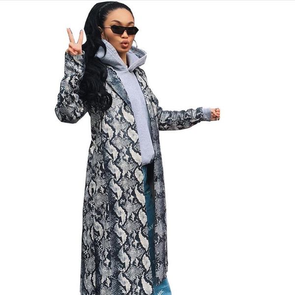 snake print turn-down collar full sleeve lace-up casual fashion trench lady high street loose long trench, Tan;black
snake print turn-down collar full sleeve lace-up casual fashion trench lady high street loose long trench, Tan;black
