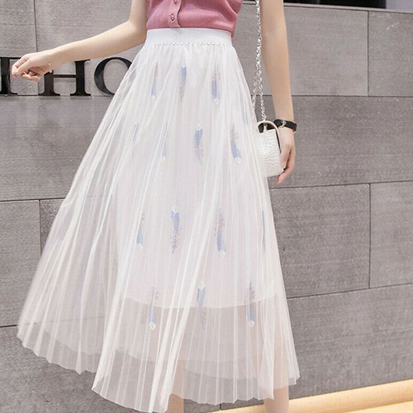 new women layers tulle tutu midi pleated skirt high waist petticoat underskirt embroidered mesh dress, Black
new women layers tulle tutu midi pleated skirt high waist petticoat underskirt embroidered mesh dress, Black