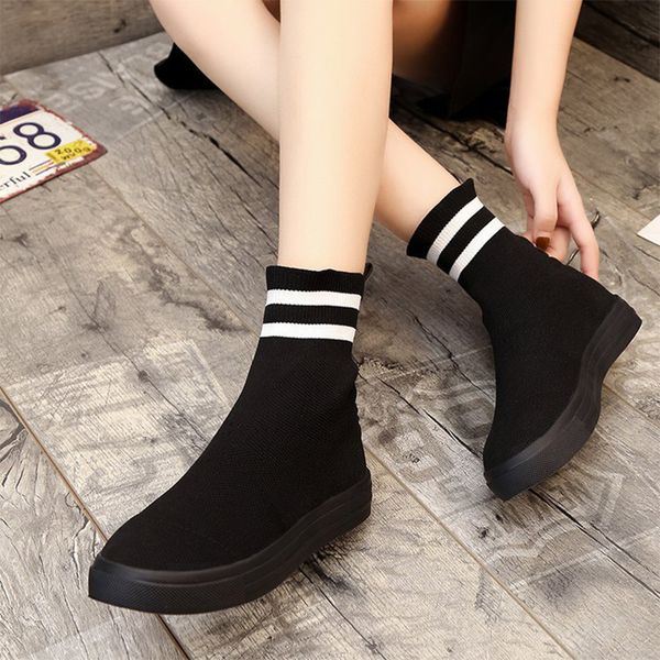 konfon high sneakers women knit upper breathable sock shoes woman thick sole 3.5 cm fashion sapato feminino black 2019
konfon high sneakers women knit upper breathable sock shoes woman thick sole 3.5 cm fashion sapato feminino black 2019