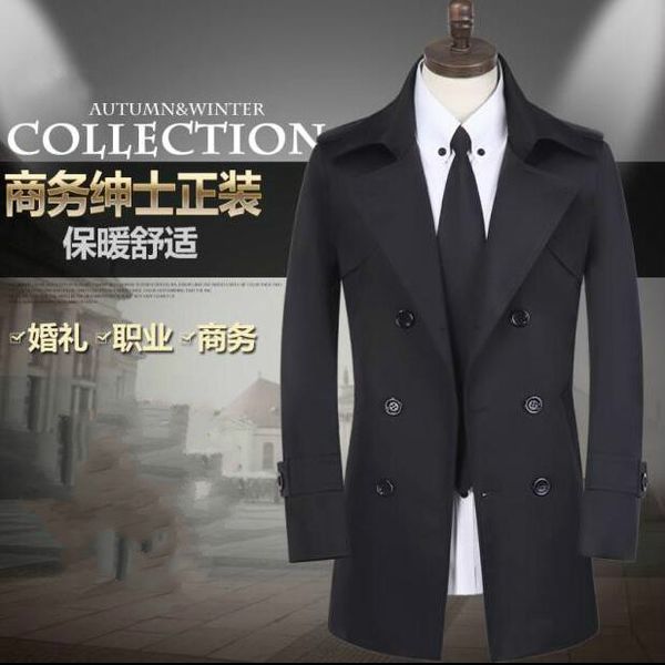 black spring autumn short double breasted trench coat men overcoat long sleeve mens clothing business outerwear casaco masculino, Tan;black
black spring autumn short double breasted trench coat men overcoat long sleeve mens clothing business outerwear casaco masculino, Tan;black