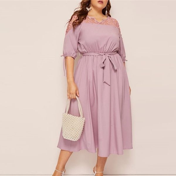 plus size women dress 2019 fashion v-neck slim pink green mesh dress lady elegant five-point sleeves lace cuff vestidos, Black;gray
plus size women dress 2019 fashion v-neck slim pink green mesh dress lady elegant five-point sleeves lace cuff vestidos, Black;gray