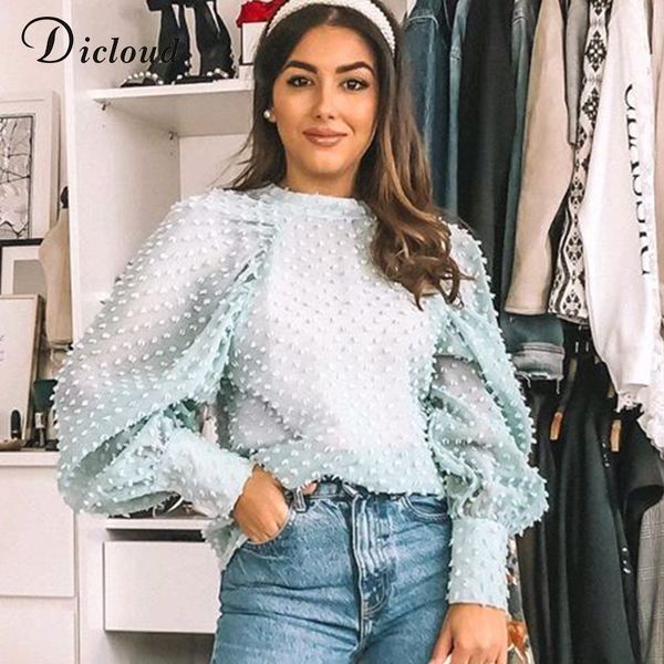 dicloud women blue dot fashion blouses and shirts see through long sleeve oversize high neck elegant ladies, White
dicloud women blue dot fashion blouses and shirts see through long sleeve oversize high neck elegant ladies, White
