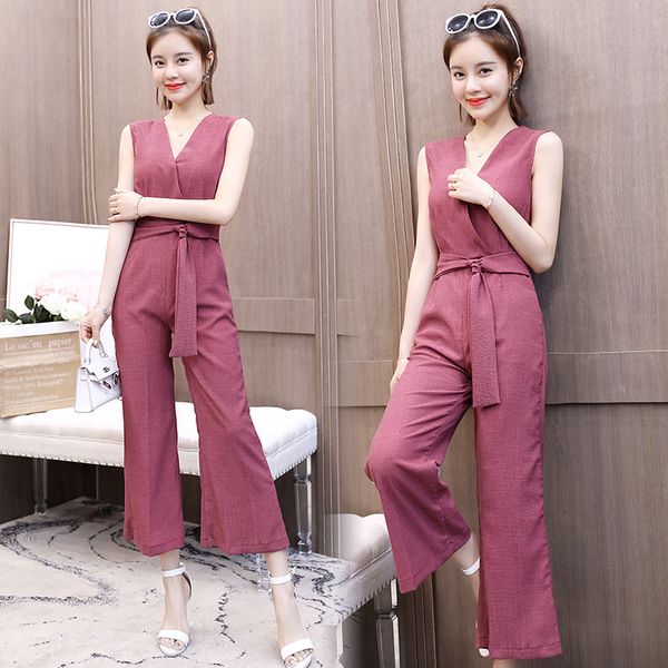 women long jumpsuits new summer woman elegant solid color sleeveless long rompers, Black;white
women long jumpsuits new summer woman elegant solid color sleeveless long rompers, Black;white