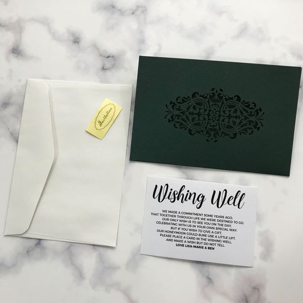 20pcs laser cut wedding invitation card & envelope & blank inner page formal business invitation card ceremony invitation card, Black
20pcs laser cut wedding invitation card & envelope & blank inner page formal business invitation card ceremony invitation card, Black