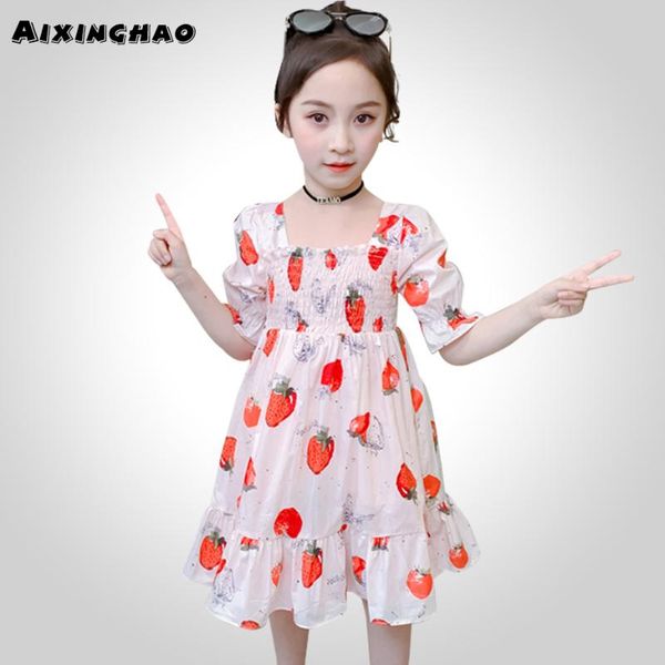 summer dress girl print kids party dresses for girls casual draped kid dress square collar clothes for girls, Red;yellow 
summer dress girl print kids party dresses for girls casual draped kid dress square collar clothes for girls, Red;yellow