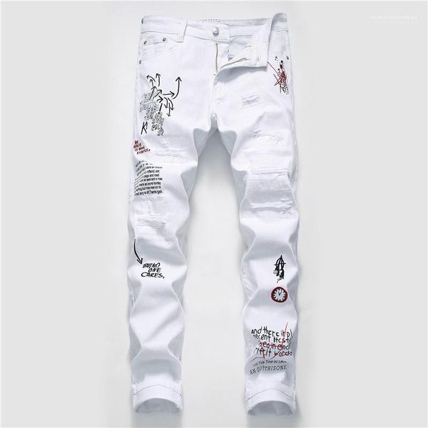 mens jeans casual zipper fly males clothing hole mens designer jeans fashion ripped washed graffiti print, Blue
mens jeans casual zipper fly males clothing hole mens designer jeans fashion ripped washed graffiti print, Blue