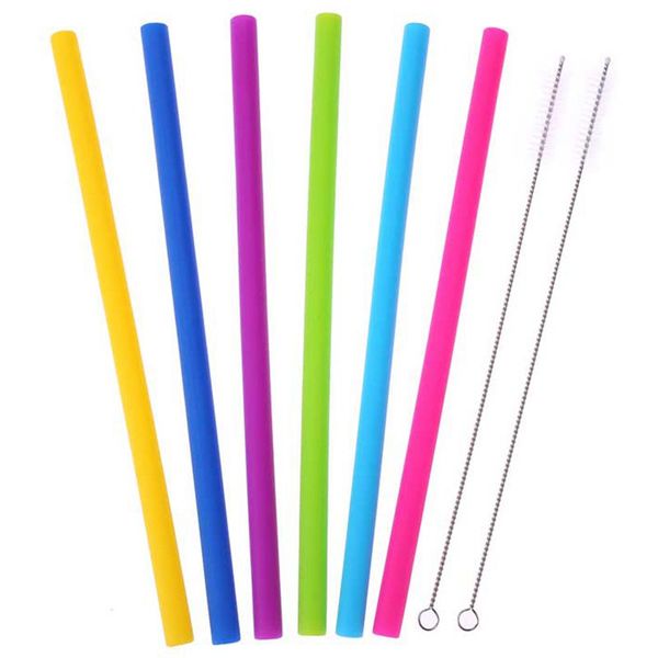 reusable 6pcs/lot drinking straw grade silicone + 2 cleaner brush set for home party bar accessories bent or straight sty
reusable 6pcs/lot drinking straw grade silicone + 2 cleaner brush set for home party bar accessories bent or straight sty