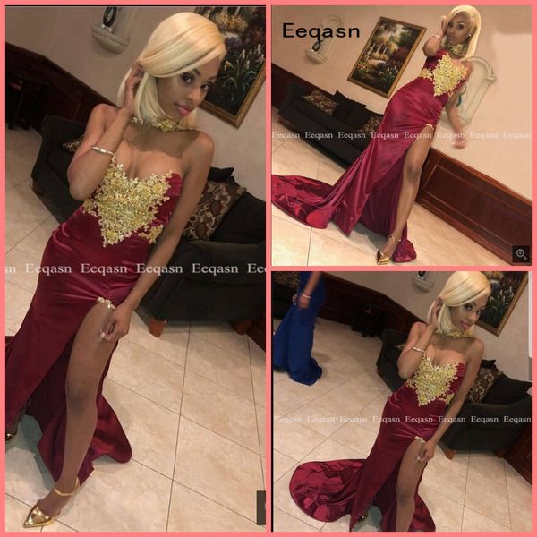 2019 vestido de festa burgundy mermaid prom dresses backless v neck split evening gowns for women black gold lace celebrity party gowns
2019 vestido de festa burgundy mermaid prom dresses backless v neck split evening gowns for women black gold lace celebrity party gowns
