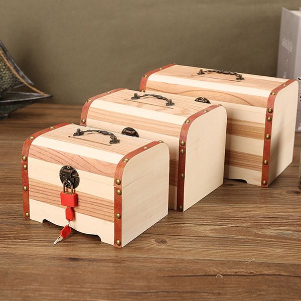 jewelry wooden treasure piggy bank can be locked storage box handmade coin storage box
jewelry wooden treasure piggy bank can be locked storage box handmade coin storage box