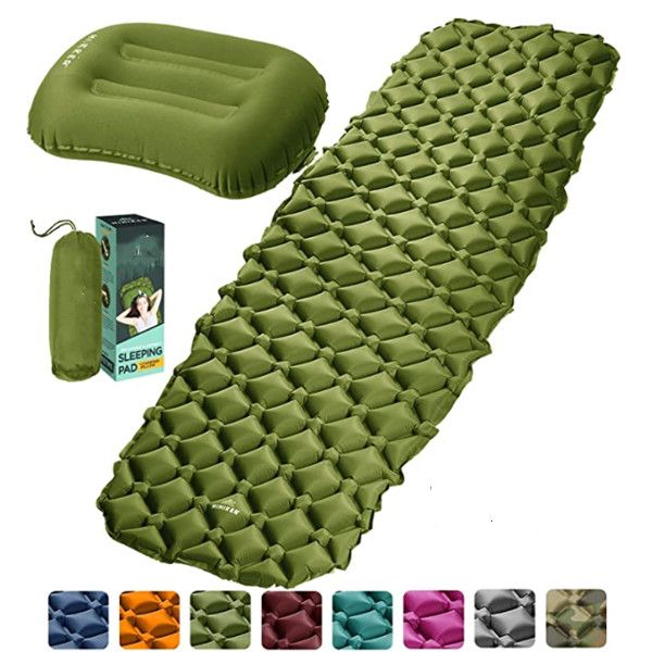 camping sleeping pad inflatable travel pillow ultralight backpacking air mattress w compact carrying bag sleeping mat green
camping sleeping pad inflatable travel pillow ultralight backpacking air mattress w compact carrying bag sleeping mat green