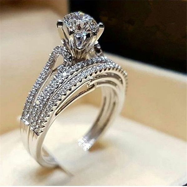 luxury round crystal female zircon wedding ring set fashion bridal sets jewelry promise love engagement rings for women, Slivery;golden
luxury round crystal female zircon wedding ring set fashion bridal sets jewelry promise love engagement rings for women, Slivery;golden