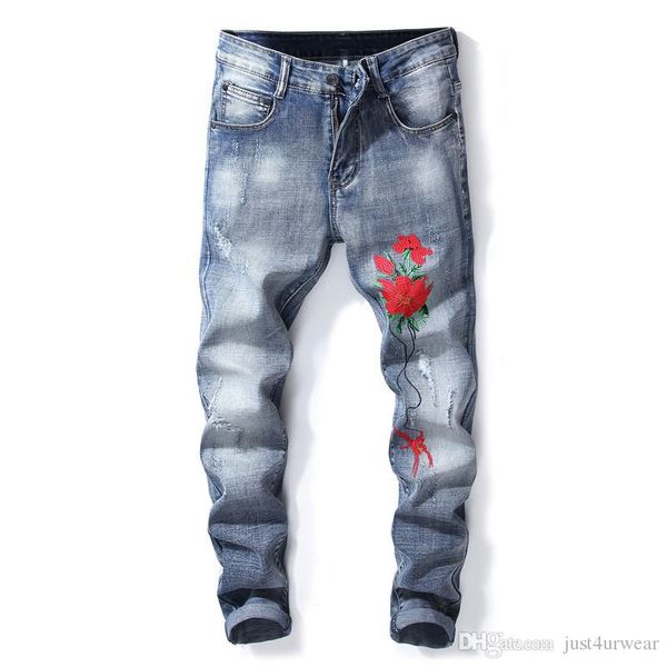 floral print slim washed jeans mens clothes fashion ripped biker pencil pants male blue long trousers pants jeans
floral print slim washed jeans mens clothes fashion ripped biker pencil pants male blue long trousers pants jeans