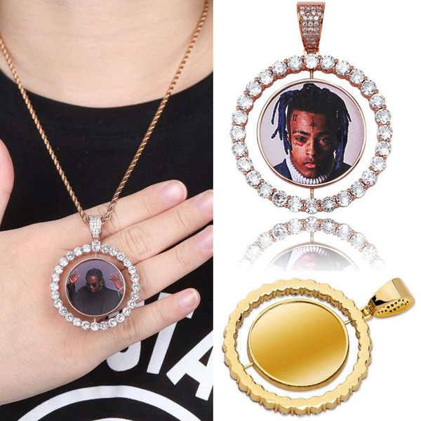 brand fashion gold & white gold plated bling cubic zirconia rotate round pendant custom p necklace diy picture jewelry gifts for lovers, Silver
brand fashion gold & white gold plated bling cubic zirconia rotate round pendant custom p necklace diy picture jewelry gifts for lovers, Silver