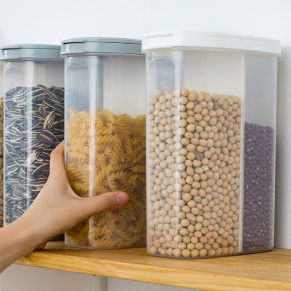 double grid plastic storage jar noodle storage box with cover home kitchen grain box refrigerator sealed jar
double grid plastic storage jar noodle storage box with cover home kitchen grain box refrigerator sealed jar