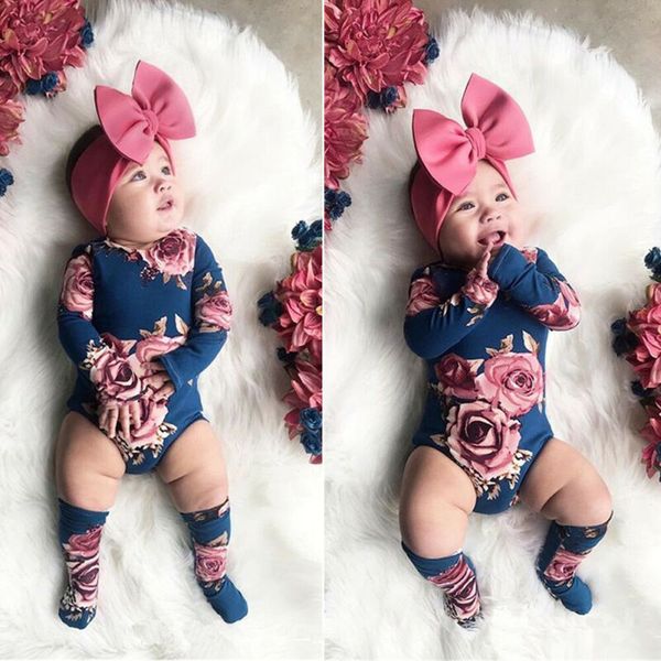 newborn infant baby girl floral long sleeve romper jumpsuit leg warmer outfit 0-24m, Blue 
newborn infant baby girl floral long sleeve romper jumpsuit leg warmer outfit 0-24m, Blue