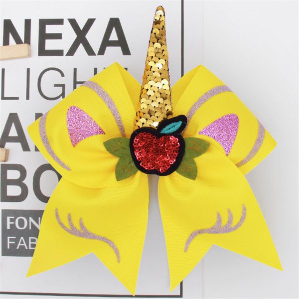3pcs/lot glitter unicorn hair bows with gold horn for girls sequin apple hair clip school kids party hairgrips accessories, Slivery;white
3pcs/lot glitter unicorn hair bows with gold horn for girls sequin apple hair clip school kids party hairgrips accessories, Slivery;white