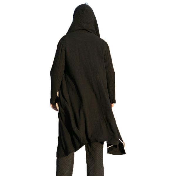 2019 men's hooded cardigan trench coats wide-waisted men open stitch jackets irregular hem men clohtes hombre male trench coat, Tan;black
2019 men's hooded cardigan trench coats wide-waisted men open stitch jackets irregular hem men clohtes hombre male trench coat, Tan;black