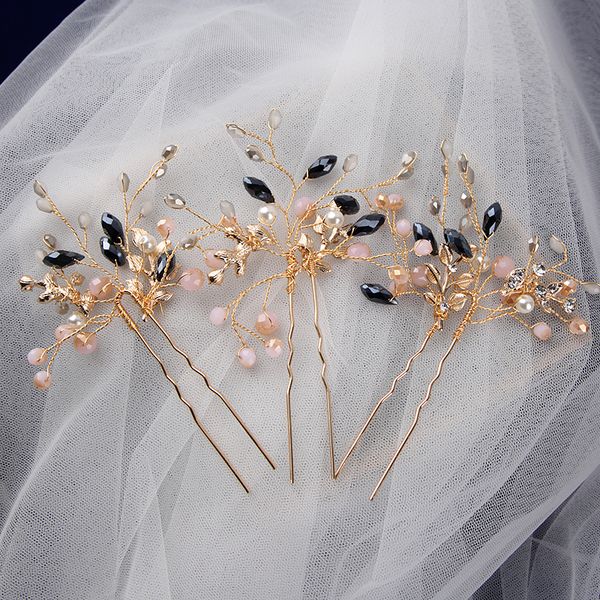3 pics handmade brides black crystal hairpins freshwater pearls brides hair hairbands wedding hair accessories, Golden;white
3 pics handmade brides black crystal hairpins freshwater pearls brides hair hairbands wedding hair accessories, Golden;white