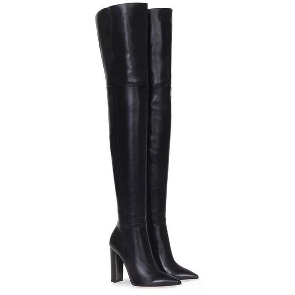 2020 spring women's brand new genuine leather over-the-knee boots pointed toe high heeled tall boots by767, Black
2020 spring women's brand new genuine leather over-the-knee boots pointed toe high heeled tall boots by767, Black