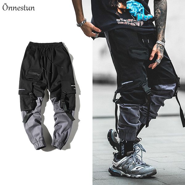 men's pants onnestun pockets cargo mens hip hop patchwork joggers fashion streetwear men trousers tactical, Black
men's pants onnestun pockets cargo mens hip hop patchwork joggers fashion streetwear men trousers tactical, Black