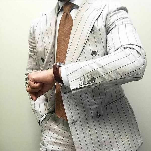 white stripe linen wedding tuxedos summer beach mens suits formal man 2 pieces prom party blazer, Black;gray
white stripe linen wedding tuxedos summer beach mens suits formal man 2 pieces prom party blazer, Black;gray