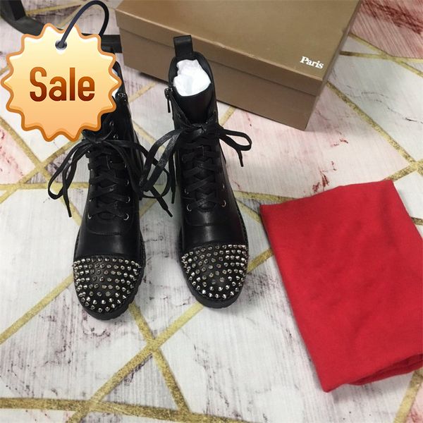 luxury spikes martin boots calfskin leather women rivet boot lace up ankle designer booties australian bottines bottom bottes femmes 8, Black
luxury spikes martin boots calfskin leather women rivet boot lace up ankle designer booties australian bottines bottom bottes femmes 8, Black