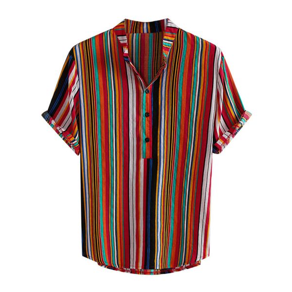 klv shirt mens summer fashion stand collar strip print short sleeve shirt casual beach hawaiian camisas masculina, White;black
klv shirt mens summer fashion stand collar strip print short sleeve shirt casual beach hawaiian camisas masculina, White;black