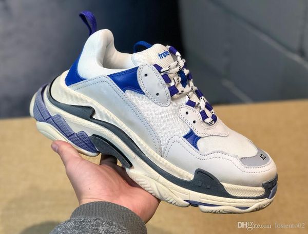 new orange luxury triple s designer low-make old sneaker trendy footwear boots mens womens lace up shoes casual shoe, Black