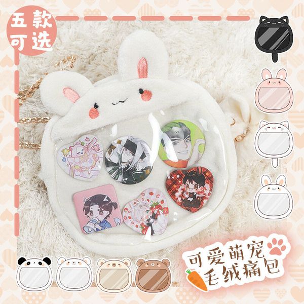so cute cat plush ita bag lolita girls transparency shoulder bag handbag shoulder