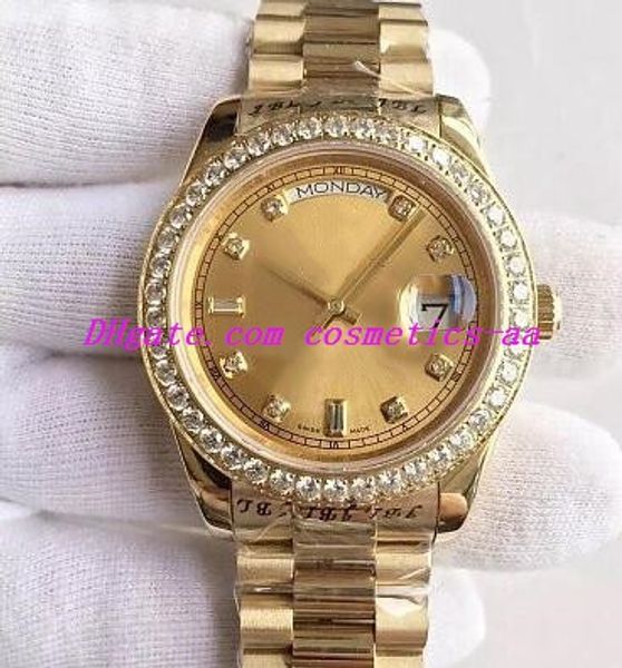 luxury watch 3 style 18k solid yellow gold diamond bezel dial 41mm mens watch automatic fashion men's watches wristwatch, Slivery;brown
luxury watch 3 style 18k solid yellow gold diamond bezel dial 41mm mens watch automatic fashion men's watches wristwatch, Slivery;brown