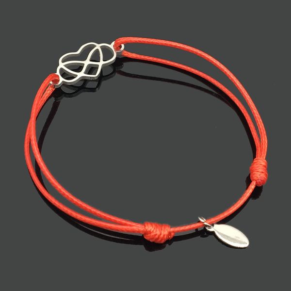 

infinite love pendeloque cut stainless steel can adjust rope bracelet popular weave rope bracelet, Golden;silver