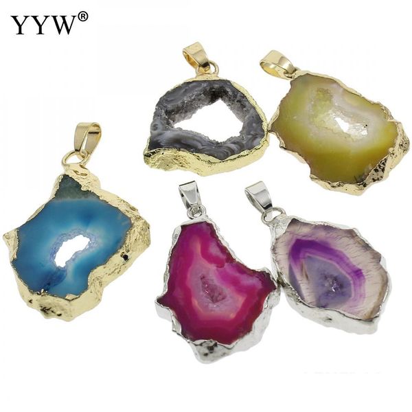 natural stone jewelry gold silver plating crystal pendant ice quartz agates connector green agates slices charms pendants
natural stone jewelry gold silver plating crystal pendant ice quartz agates connector green agates slices charms pendants