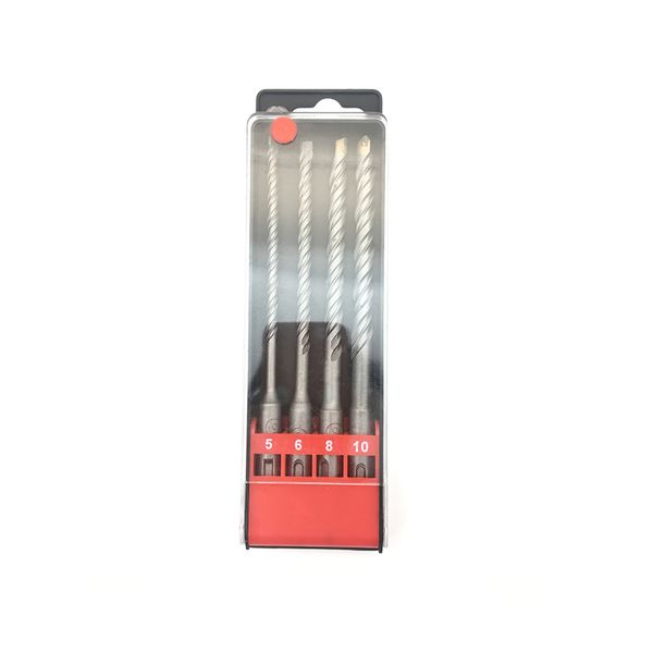4 pieces 160mm sds plus masonry carbide crosshead twin spiral drill bits set 5mm 6mm 8mm 10mm electric hammer drill bits kit
4 pieces 160mm sds plus masonry carbide crosshead twin spiral drill bits set 5mm 6mm 8mm 10mm electric hammer drill bits kit
