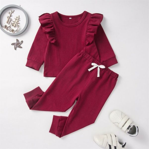 newborn infant baby girl clothes set spring long sleeve ruffle round neck wine red t-shirt pants clothing outfit tracksuit 2pcs, Pink;blue
newborn infant baby girl clothes set spring long sleeve ruffle round neck wine red t-shirt pants clothing outfit tracksuit 2pcs, Pink;blue