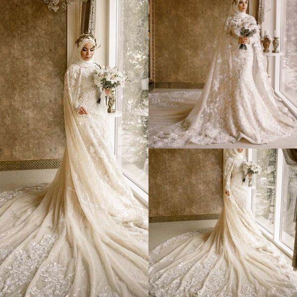 мусульманские 2020 русалка свадебные платья с wrap шнурок appliqued бисер свадебные платья с длинным рукавом модест свадебное платье, White 
мусульманские 2020 русалка свадебные платья с wrap шнурок appliqued бисер свадебные платья с длинным рукавом модест свадебное платье, White