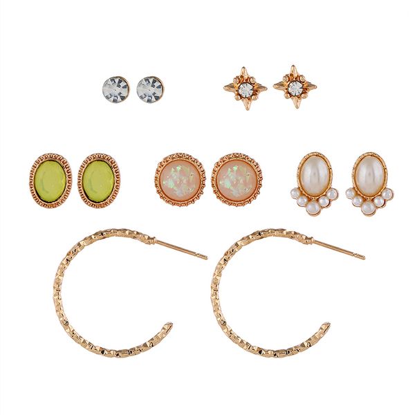 new fashion women rhinestone resin flower water drop style alloy stud earrings 6-piece set earrings jewelry, Golden;silver
new fashion women rhinestone resin flower water drop style alloy stud earrings 6-piece set earrings jewelry, Golden;silver