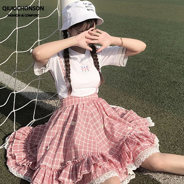 kawaii lolita skirt japanese soft girl teenage students jumpsuit daisy appliques lace patchwork ruffle plaid suspender skirts, Black
kawaii lolita skirt japanese soft girl teenage students jumpsuit daisy appliques lace patchwork ruffle plaid suspender skirts, Black