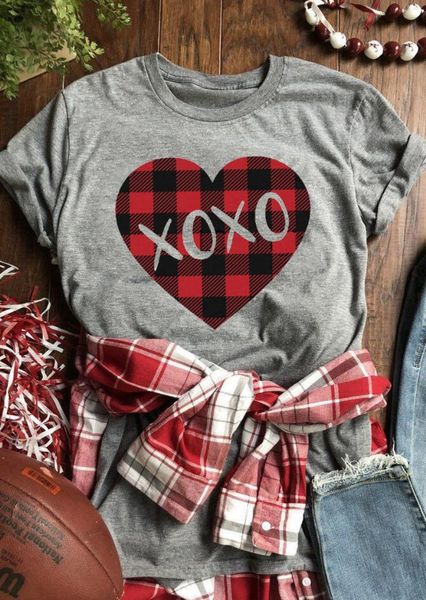 womens designer t shirts clothes crop tees women's clothing valentine's day hit women's plaid panel xoxo's heart, White
womens designer t shirts clothes crop tees women's clothing valentine's day hit women's plaid panel xoxo's heart, White