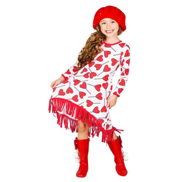 spring spring girls dress children kids heart print tassels dresses toddler baby girl lovely straight dress valentine's day #lr3, Red;yellow 
spring spring girls dress children kids heart print tassels dresses toddler baby girl lovely straight dress valentine's day #lr3, Red;yellow