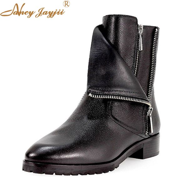 women boots solid ankle zipper pointed toe buckle spring/autumn square heels mature concise nancyjayjii 2019, Black
women boots solid ankle zipper pointed toe buckle spring/autumn square heels mature concise nancyjayjii 2019, Black