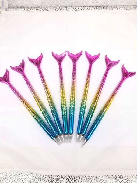 0.5mm Creative Colorful Mermaid Ball Pen Ballpoint Fishtail School Students Office Supply Gel Pencil Luxury Pens
