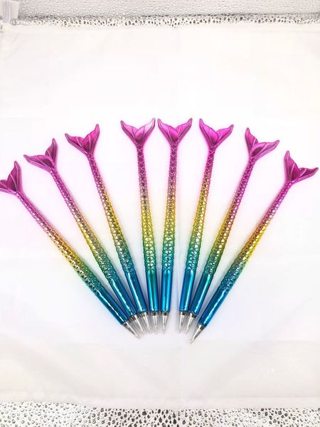 0.5mm Creative Colorful Mermaid Ball Pen Ballpoint Fishtail School Students Office Supply Gel Pencil Luxury Pens