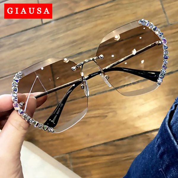 2020 vintage fashion oversized rimless sunglasses women diamond square sun glasses for female giausa, White;black
2020 vintage fashion oversized rimless sunglasses women diamond square sun glasses for female giausa, White;black