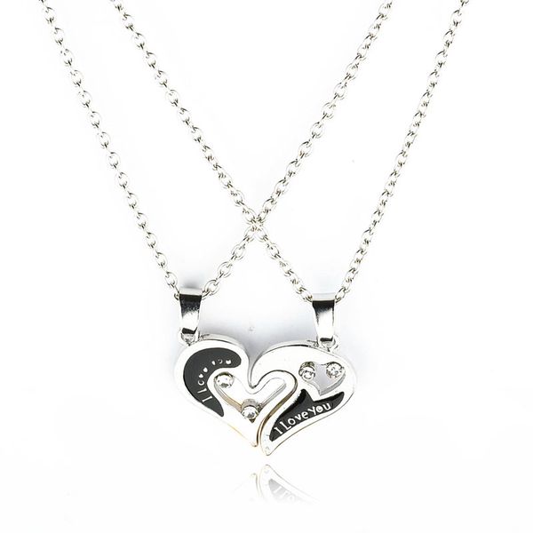 selling fashion i love you pendant necklaces for couple lover broken heart puzzle crystal choker trendy jewelry, Silver
selling fashion i love you pendant necklaces for couple lover broken heart puzzle crystal choker trendy jewelry, Silver