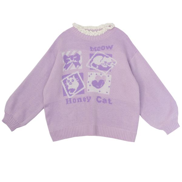 sweater autumn and winter 2018 lotus leaf hook flower lotus leaf round neck pullover harajuku jacquard tee sweater, White;black
sweater autumn and winter 2018 lotus leaf hook flower lotus leaf round neck pullover harajuku jacquard tee sweater, White;black