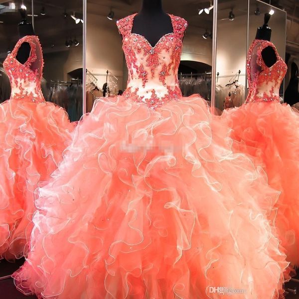 new coral quinceanera dresses 2019 lace applique organza ruffles beaded crystals sweet 16 corset ball gown prom dress back evening gowns, Blue;red
new coral quinceanera dresses 2019 lace applique organza ruffles beaded crystals sweet 16 corset ball gown prom dress back evening gowns, Blue;red