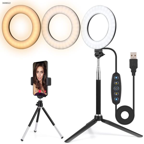 6.3 inch dimmable led selfie ring light with adjustable tripod stand for live studio stream broadcast makeup lamp
6.3 inch dimmable led selfie ring light with adjustable tripod stand for live studio stream broadcast makeup lamp