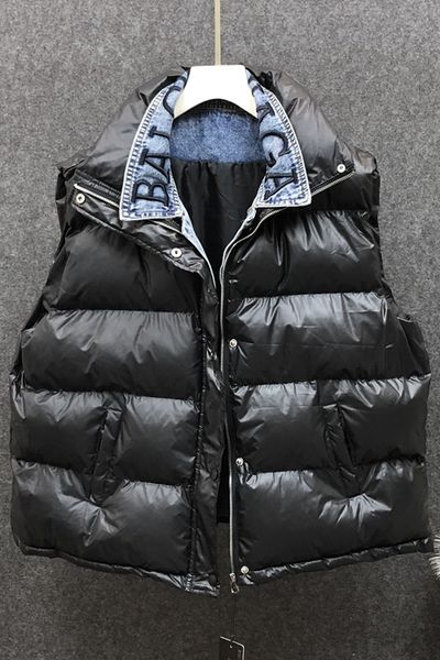 2019 letter embroidery denim fake two-piece stitching cotton vest female, Black;white 
2019 letter embroidery denim fake two-piece stitching cotton vest female, Black;white