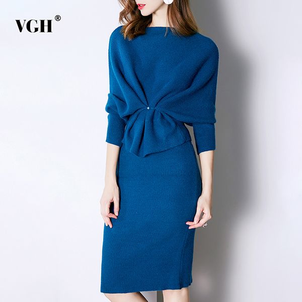 vgh korean knitted two piece set for women o neck batwing sleeve sweater high waist pencil skirts suit female 2019 autumn tide, White
vgh korean knitted two piece set for women o neck batwing sleeve sweater high waist pencil skirts suit female 2019 autumn tide, White